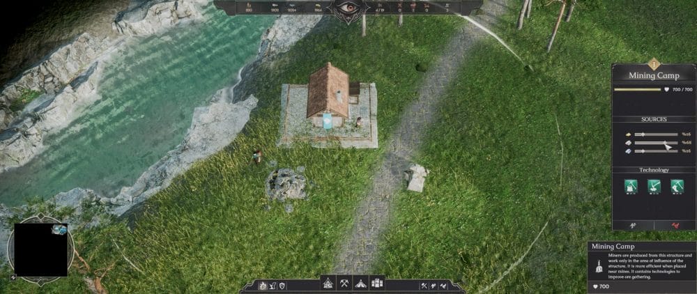 Mining camp for gathering resources