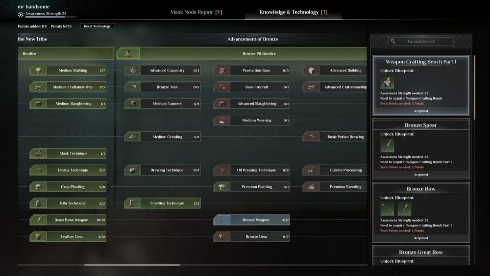 Soulmask crafting menu