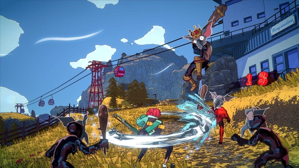 Screenshot showing the hack and slash combat in Dungeons of Hinterberg