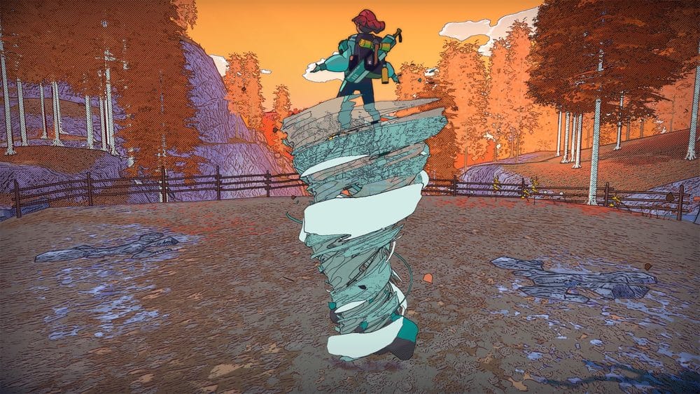 Screenshot showing the tornado ability in Dungeons of Hinterberg