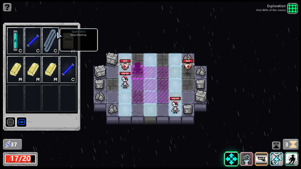 Thermonuclear starting grid selection and inventory screen.