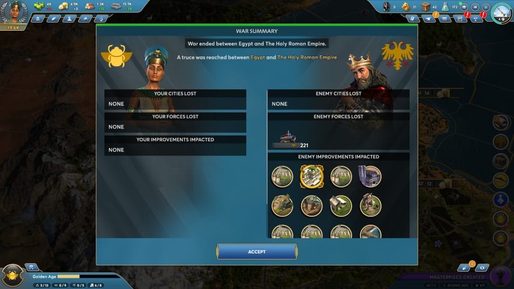 War Summary Screen Ara: History Untold