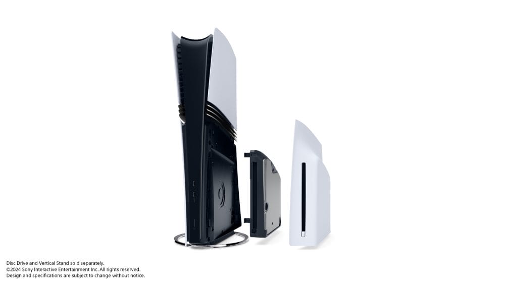 Image showing the how the disk tray attaches to the PS5 Pro