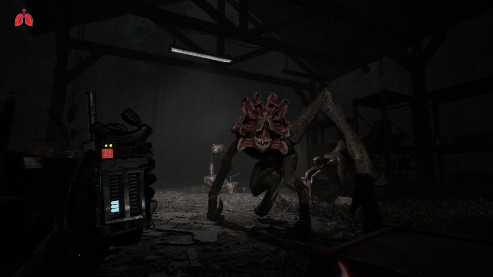 An alien walking towards the player in A Quiet Place The Road Ahead