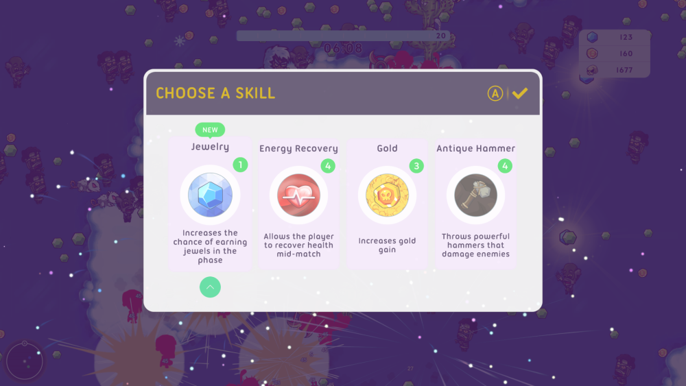 Zombie Survivors Skill Menu.