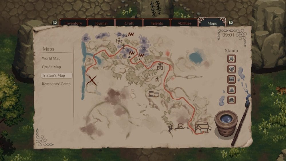 Map screen showing various map collections