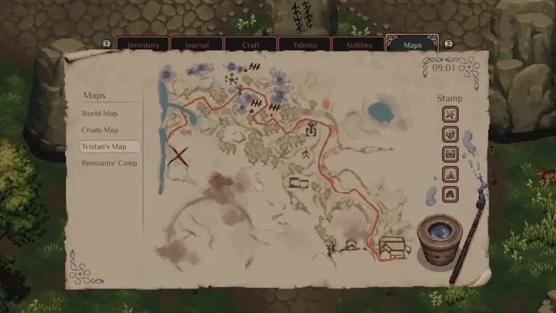 Map screen showing various map collections