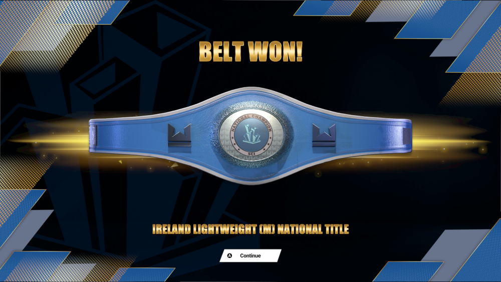 Undisputed Belt Won game screen