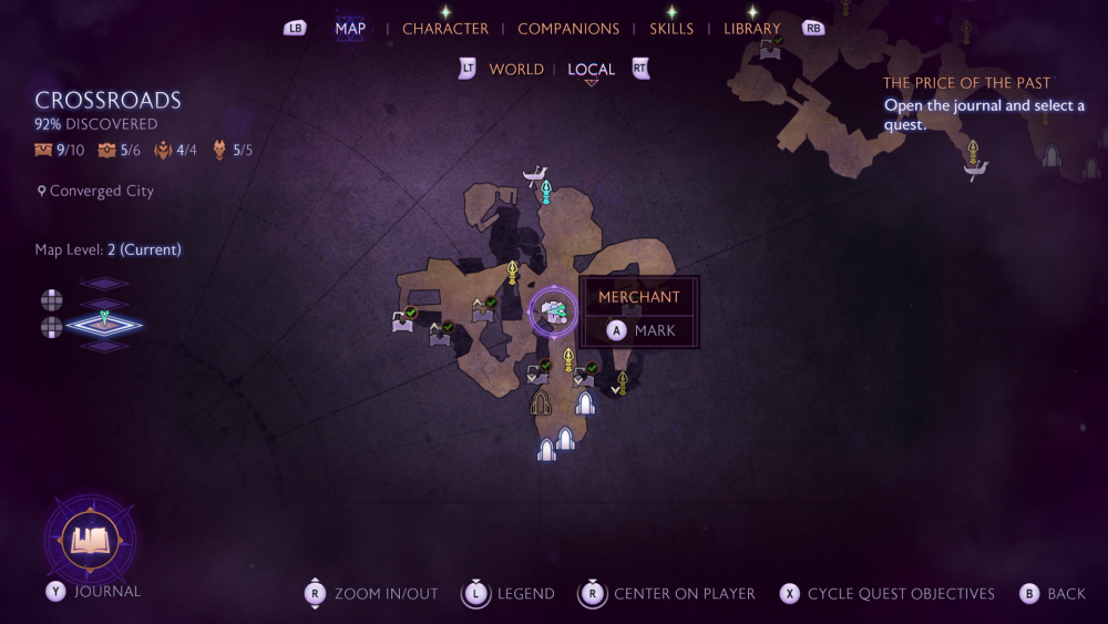 Map location of Wisp Merchant in the Crossroads in Dragon Age: The Veilguard.