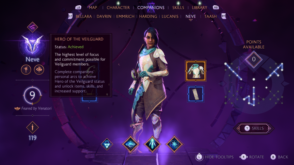 Neve has Hero of the Veilguard Status in Dragon Age: The Veilguard.