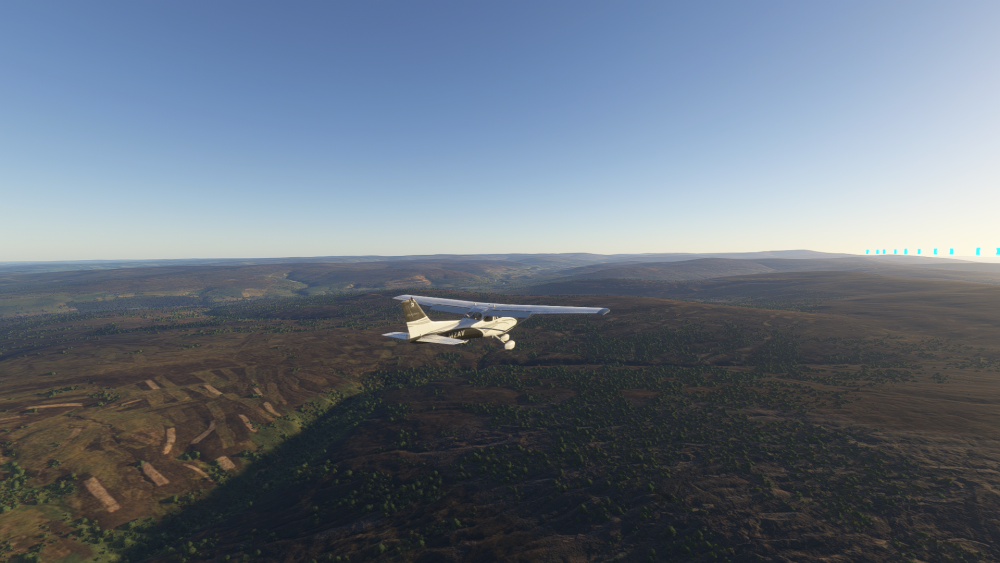 Cessna flying over Scotland in Flight Sim 2024