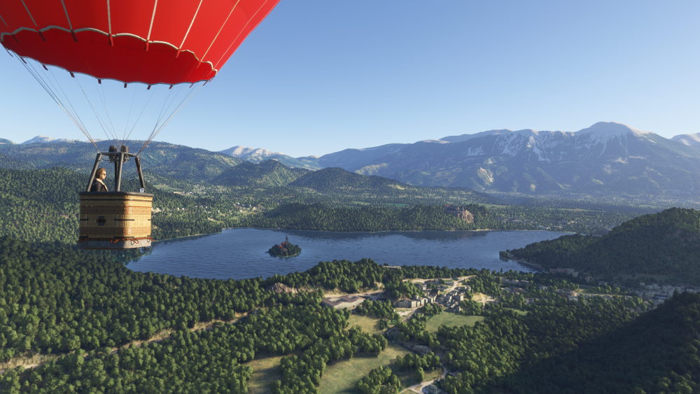 World photographer mode showing a hot air balloon over a lake