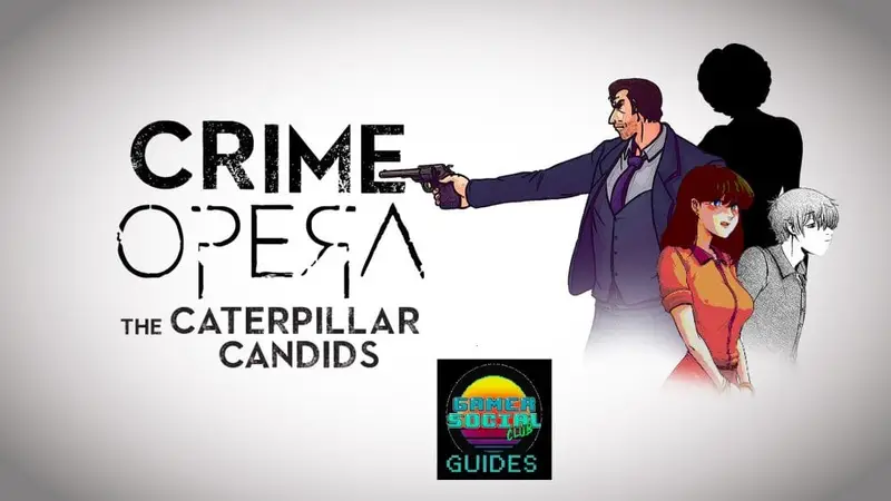 Image shows a man pointing a gun, a woman standing in an orange dress and a person cloaked in shadow.