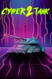 Cover Artwork for Cyber Tank 2. Features a a tank in a neon theme.