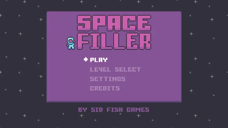 Space Filler game main menu