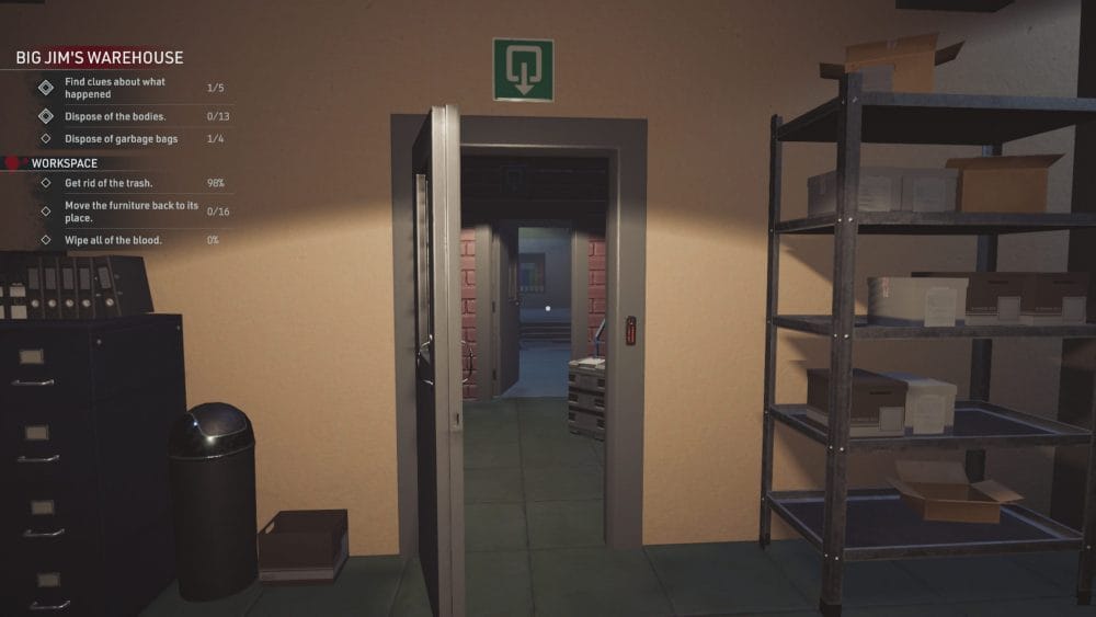 Open door in an office with a red hackable key lock located next to it.