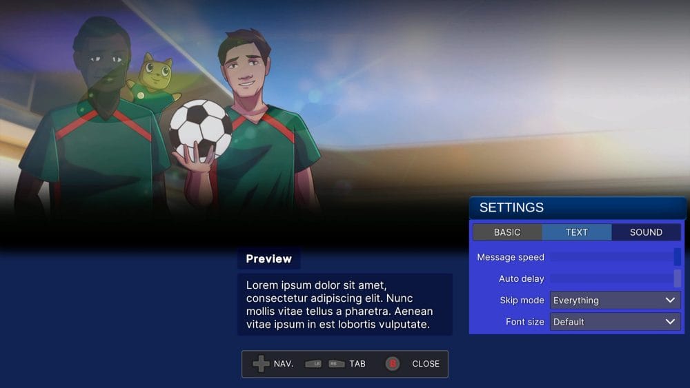 Text Menu Options to speed up game play in Destino Indomable.