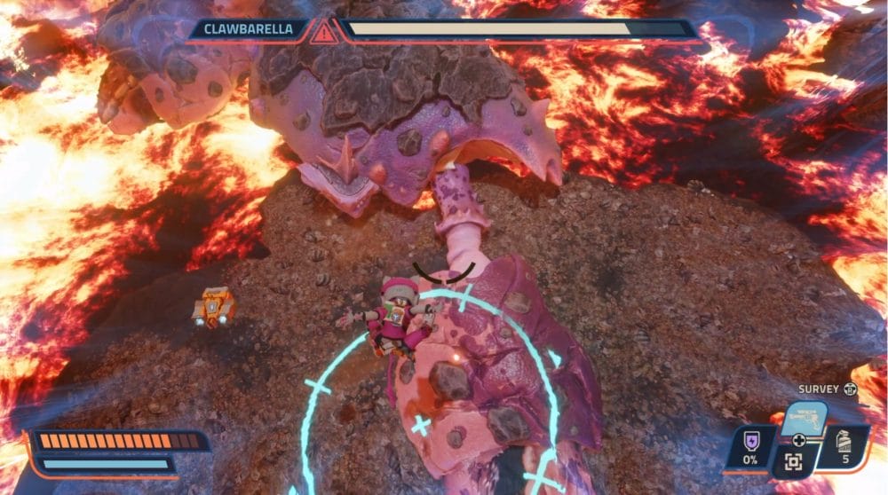 Boos fight against Clawbarella in Revenge of the Savage Planet.