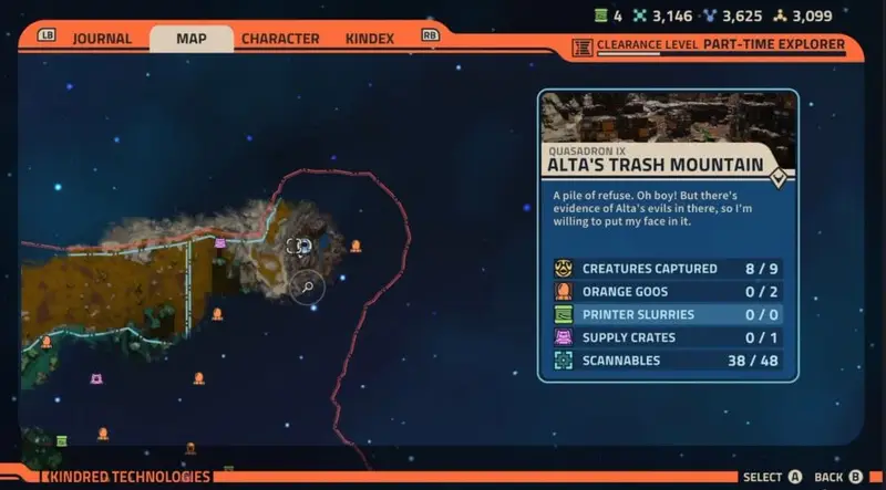 Map location for the Trash is King achievement in Revenge of the Savage Planet