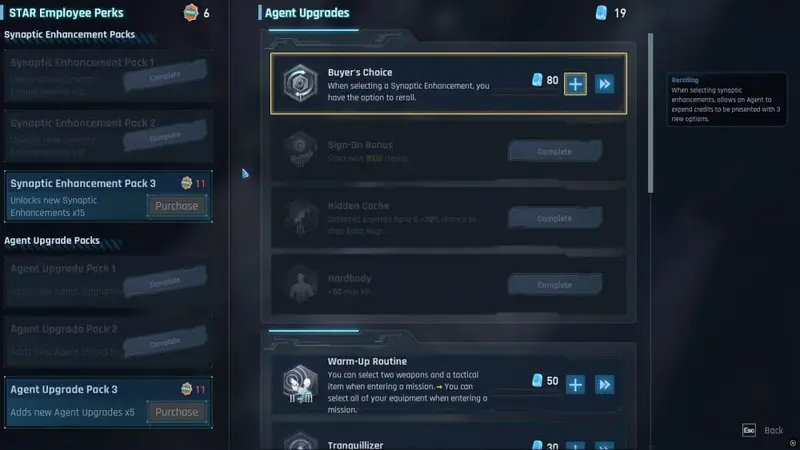 Agent Upgrades