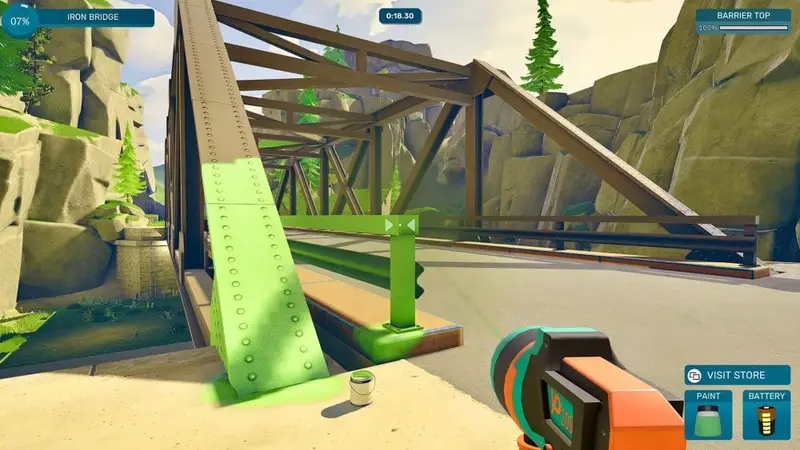 Spraying the bridge