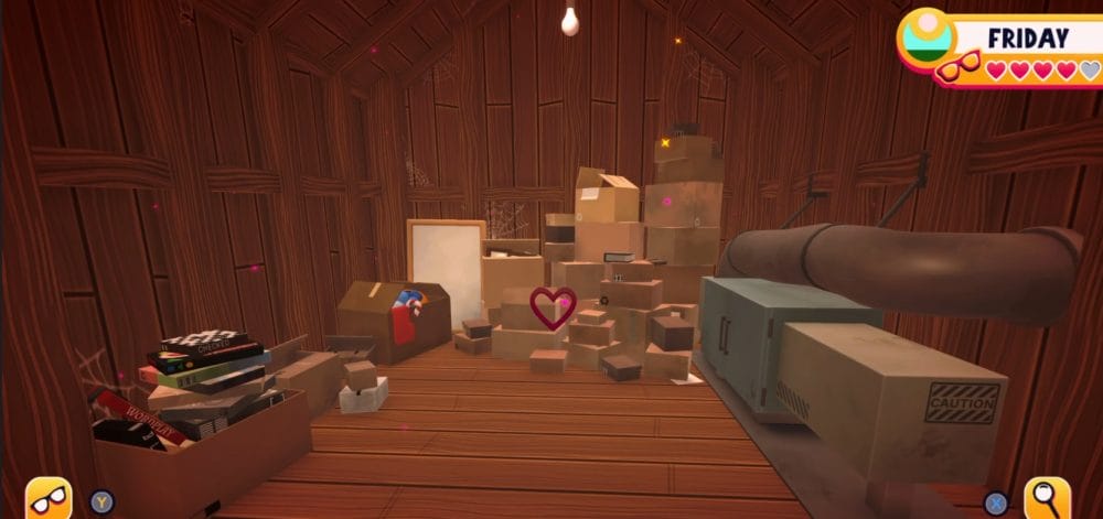 Inside the locked attic room in Date Everything.