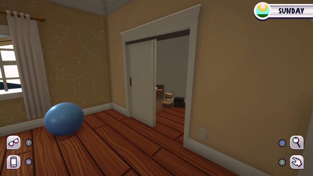 Gym closet with boxes to examine in Date Everything!
