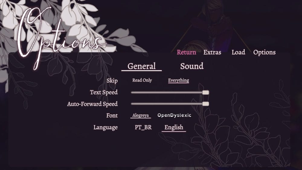 Without A Voice General menu settings