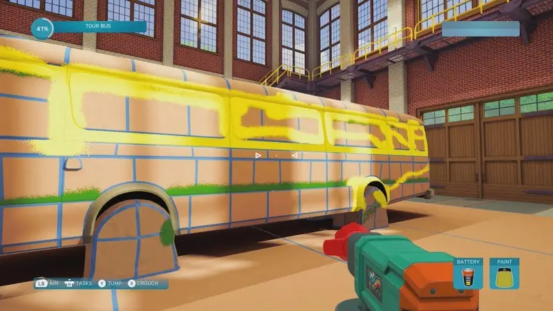 Spray Paint Simulator spraying the bus