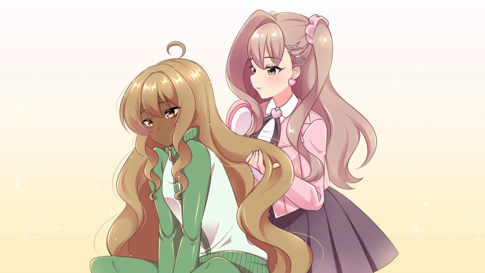 Still image featuring two female characters from All the Words She Wrote