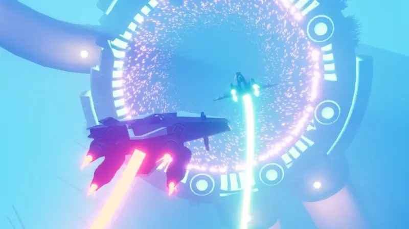 2 ships battle it out in Evasive Maneuvers from SkyPyre Studios.