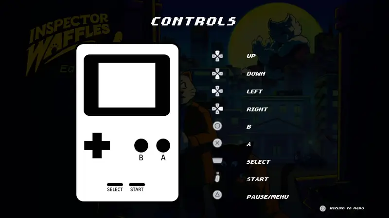 Inspector Waffles Early Days Is a game that was released for the gameboy and gameboy color. This shows its controls ported over to the console version