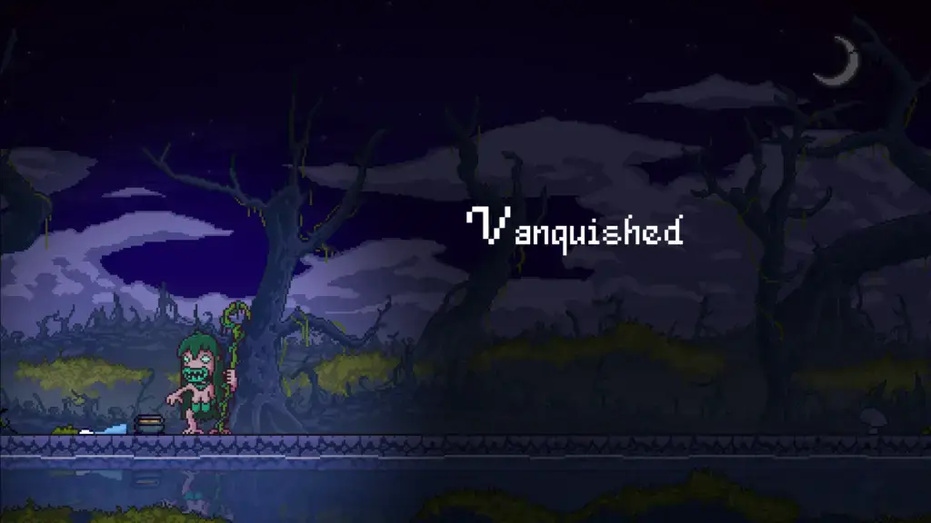 In this image we see the enemy standing over the princess' dead body before the princess is teleported back to the starting location.