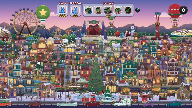 Hidden Cats in Christmas game