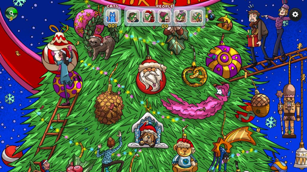 Hidden Cats in Christmas game