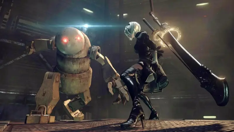 Nier Automata 2B and Machine Combat
