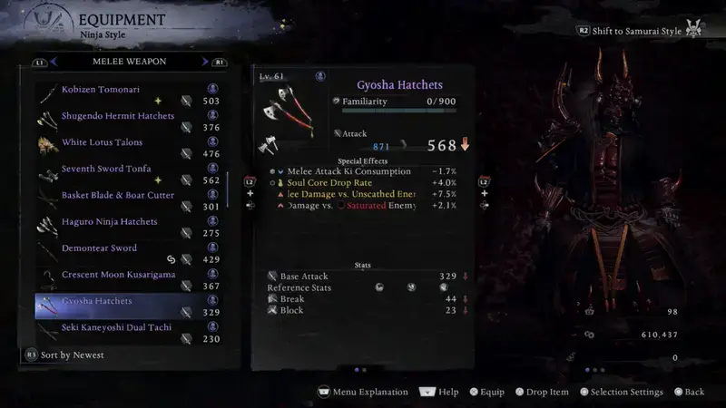 Nioh 3 weapons