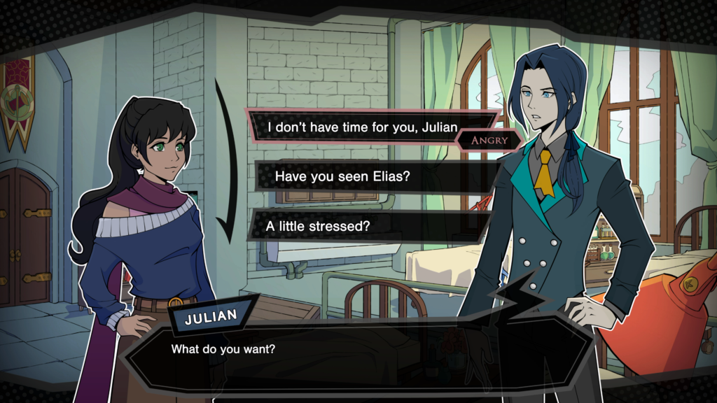 Tonality for dailogue choice options is shown in Arcadia Fallen II