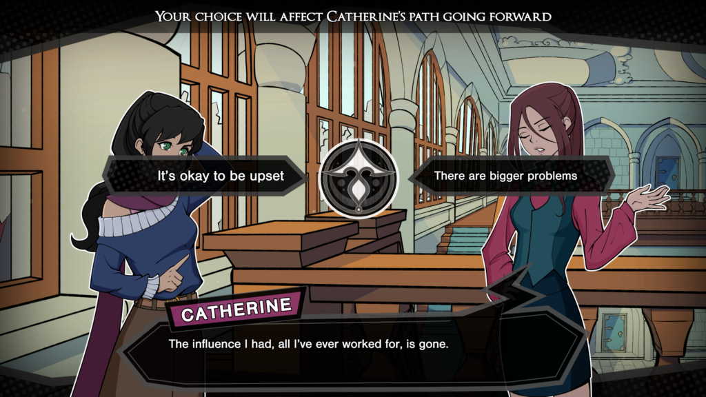 A major choice decision from Arcadia Fallen II