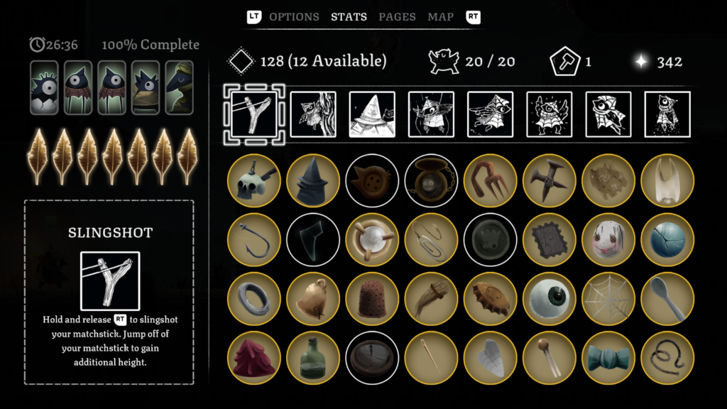 equip menu for trinkets