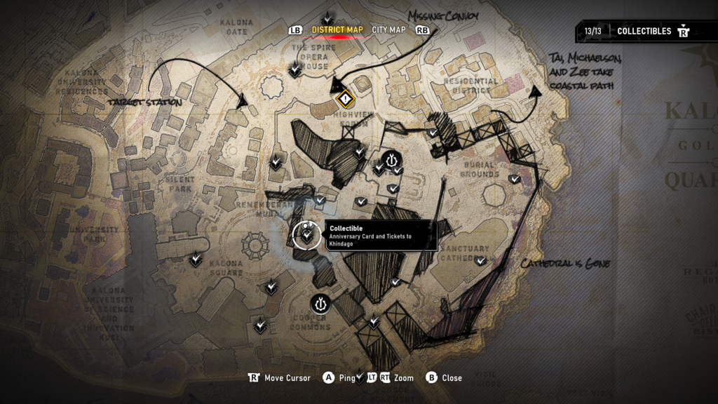 tickets and card map