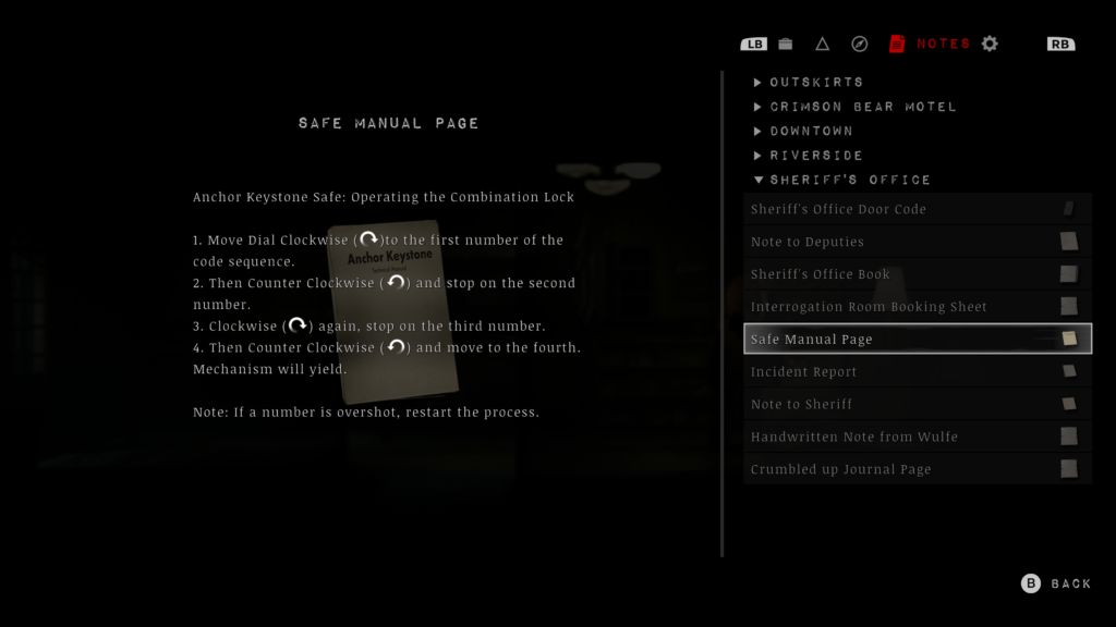 Silver Pines Sheriffs Station Safe Puzzle Solution Rifle Location (4)