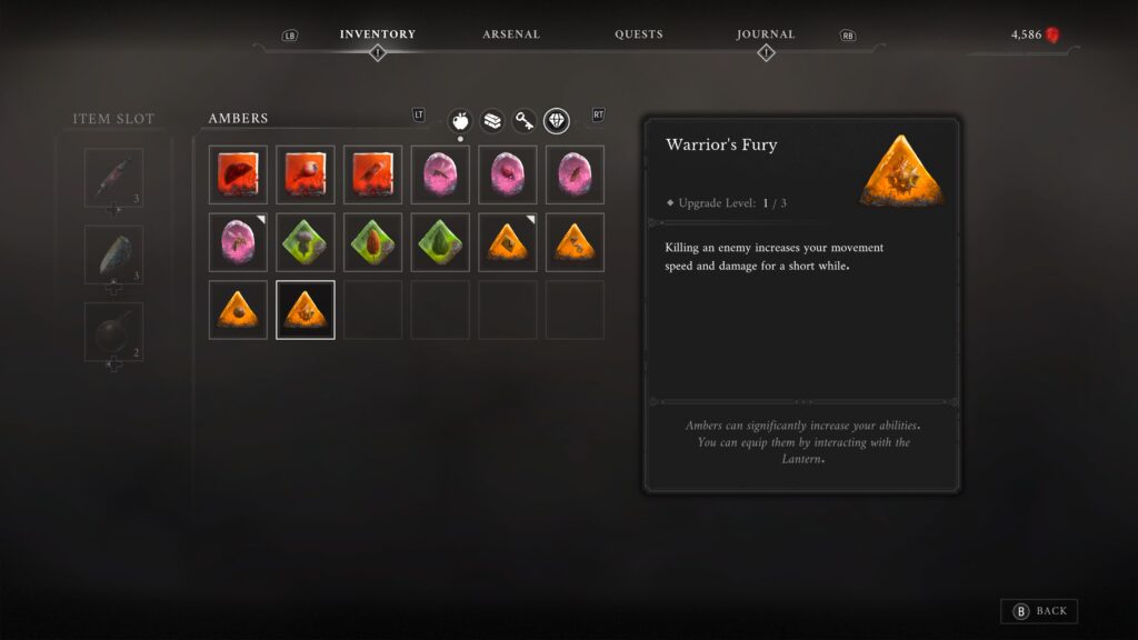 warrior's fury amber